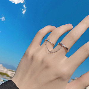 Women's <b>Cross</b> <b>Chain</b> Ring Zinc Alloy Geometric Design Daily Wear Jewelry Pinky Ring - Product Image 3