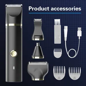 Tondeuse à cheveux corporelle pour hommes Tondeuse à cheveux professionnelle rechargeable par USB Tondeuse à cheveux corporelle sans fil avec base électrique
