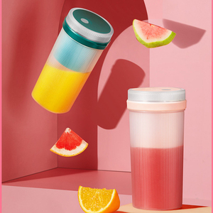 USB Rechargeable 6-Blades Mini Personal Blender 300ml Juicer Cup for Home <b>Car</b> Use Portable Fruit Hotel Manual <b>Push</b> Button Blende - Product Image 2
