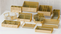 Nouveau produit ligne de verre de rotin plateau de bijoux de stockage de beauté boîte de rangement de décor à la maison