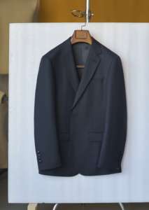 606สูททำงานผู้ชายผ้าขนสัตว์100% ชุดสูทผ้าใบสีดำครึ่งตัวสไตล์อิตาลีแจ็คเก็ตแนวธุรกิจ - Product Image 3
