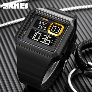 Skmei Digital Sports Watch Men Black Square Electronic Watch With Led Display And Alarm Function For Outdoor Activities - Product Image 2
