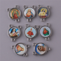Centre de 108 pièces, 14*19mm, bijoux religieux, images mixtes, pour bricolage, cadeau, chapelet de prière et bijoux faits à la main