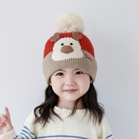 Bonnet Enfant Mignon Dessin Animé Lapin Kawaii Chapeau Tricoté Brodé avec Pompon pour Enfants Bonnets Chauds d'Hiver Sombrero Infantil