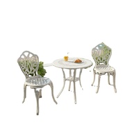 Ensemble de salle à manger d'extérieur durable pour hôtel, chaises en aluminium moulé, modernes, empilables, portables, pliables, imperméables