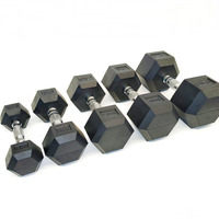 Haltères réglables revêtues de caoutchouc 30kg 100kg Ensemble d'haltères hexagonales noires libres pour l'entraînement
