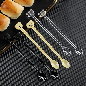 ช้อนคนกาแฟแบบใช้แล้วทิ้งช้อนกวนพลาสติกทรงยาวทำจากน้ำผึ้งบรรจุแยกกันรูปการ์ตูนน่ารัก - Product Image 3