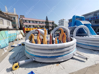Équipement amusant nouvelle aire de jeux gonflable avec toboggan parcours d'obstacles gonflable géant pour adultes
