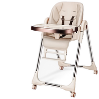 Chaise haute pliable multifonctionnelle nordique pour bébés, table à manger pour nourrissons de 0 à 12 mois