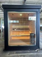 Sauna finlandais commercial moderne individuel carré en bois de pruche/cèdre rouge/épicéa avec chauffage infrarouge lointain et vapeur sèche
