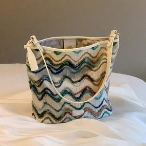 Sac seau vague de sel de mer Sac tissé Sac à bandoulière décontracté de grande capacité - Product Image 3