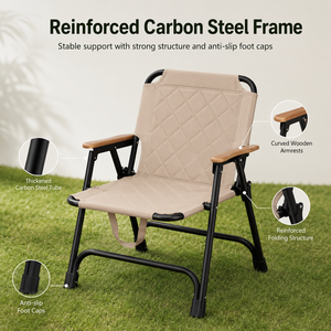 <b>Padded</b> Portable Outdoor <b>Folding</b> Camping <b>Chair</b> for Picnic Beach Leisure and Camping - Product Image 5