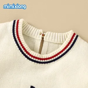 Mimixiong बच्चे सेट नवजात नाव पैटर्न धारीदार बुना हुआ बच्चे को कपड़े सेट बच्चे को कपड़े सेट नवजात कपड़े