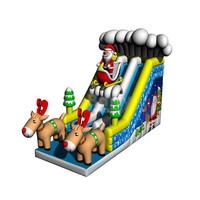 Joyeux Noël Décoration Extérieure Imperméable Noël Jumper Unisexe Videur Jeu Gonflable Noël Toboggan