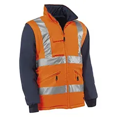 Parka HV710 XS Galaxy - Colore: Arancione Fluorescente/Blu - Bande Riflettenti Verticali e Orizzontali Chiusura a cerniera. - Product Image 3