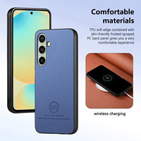 Étui de téléphone en cuir à rayures sergé pour Samsung A34 A35 A36 A52 A53 A54 A55 A56 5G cadre en TPU souple PC couverture antichoc