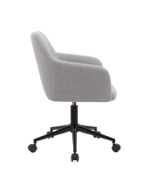 Chaise de bureau moderne en tissu rembourré avec structure métallique, pivotante à 360 degrés, ergonomique, multifonctionnelle, réglable en hauteur, pour la maison et le bureau