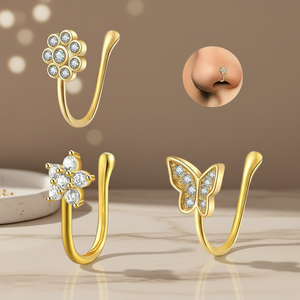 Xinfocus 2026 Trendy Design Clip on <strong>Nose</strong> Ring Butterfly Flower <strong>Nose</strong> <strong>Stud</strong> Rings <strong>Fake</strong> <strong>Nose</strong> Hoop Non <strong>Piercing</strong> Body Jewelry - Product Image 6