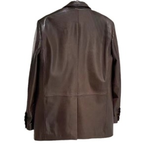 Quality Hot <strong>Sale</strong> Fashion Sheep Leather Suit Ladies Loose Brown Genuine Leather <strong>Coats</strong> <strong>for</strong> Women - Product Image 2