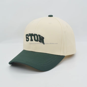 Casquette 5 panneaux personnalisée brodée, bicolore, style baseball, pour papa, avec logo et passepoil, casquettes et chapeaux snapback vierges - Product Image 5