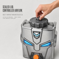 Seau à eau portable Mecha 10L, conteneur de stockage pour le camping, en PC de qualité alimentaire avec couvercle fileté et poignée