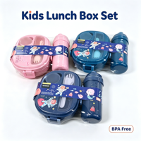 Lot de boîtes à lunch pour enfants sans BPA, de qualité alimentaire, avec bouteille d'eau et cuillère, conteneur portable pour le déjeuner scolaire