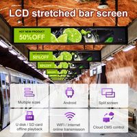 Equipo de publicidad de supermercado de 23,1 pulgadas Pantalla táctil LCD Estante Tira Barra larga Señalización digital Reproductor multimedia