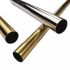 ASTM 201 304 316L Golden Gold Color Stainless Steel Pipe Hot/cold Rolled Bright Stainless Steel Decorative Pipes