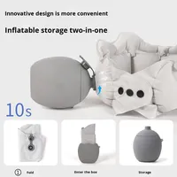 Oreiller de voyage gonflable portable en soie glacée et en air en forme de U pour l'été, anti-chute de la tête, anti-souffle buccal