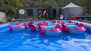 QIQU Vélo aquatique d'exercice PE UV 3 ans de garantie pour piscine, capacité 60 kg, utilisation intérieure/extérieure, bateau à manivelle avant et arrière - Product Image 4