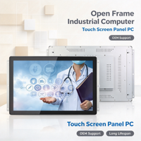 PC Panel Industri Terpasang di Dinding/Rangka Terbuka Layar Sentuh 15 Inci untuk Peralatan Otomasi VGA/HDMI/LAN/USB untuk Sentuh