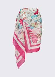 Floral Pareo Sarong <b>Beach</b> <b>Wrap</b> Printed Cover Up <b>Skirt</b> Lightweight Swimwear Accessory Tropical Summer Resort Wear Fashion - Product Image 2