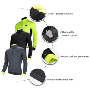 <span class=keywords><strong>Veste</strong></span> de cyclisme hiver coupe-vent Darevie Professional pour <span class=keywords><strong>homme</strong></span>, en tissu polaire extensible en maille - Product Image 4