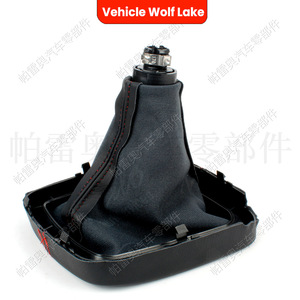 Palanca de Cambios Manual de Cuero para Audi A4 B6 y Volkswagen Golf 5, con Costuras Rojas, Diseño Ergonómico - Product Image 4