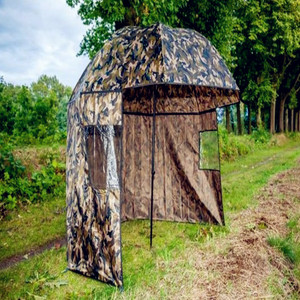 Parapluie de pêche camouflage avec mur latéral et fenêtres zippées Brolly portable pour les sports de plein air - Product Image 5