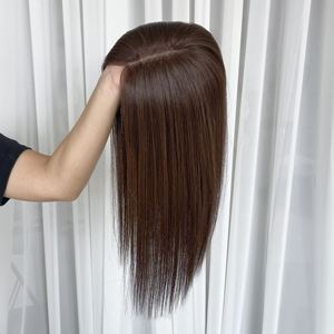 Nouvelle conception 2026, cheveux naturels bruns européens lisses, dentelle HD, cheveux vierges Remy, topper pour cheveux, petits nœuds, densité 130%, pour femmes - Product Image 3