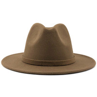 Vente en gros de chapeau en fausse laine personnalisé à large bord Fedora élégant pour femmes en feutre