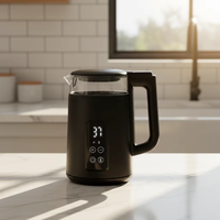 Hervidor eléctrico de 1.7L con 13 ajustes de temperatura, pantalla táctil a color, 4 programas de temperatura preestablecidos, indicador de nivel de agua