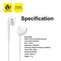 Écouteurs intra-auriculaires filaires 3,5 mm avec microphone pour iPhone 14 13 12 11 Pro Max, écouteurs musicaux mains libres
