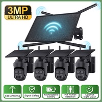 Kit caméra solaire 3MP WiFi 4G LTE à faible consommation, vision nocturne HD pour surveillance extérieure