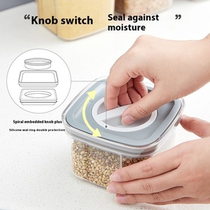 Nouveau pot de stockage Transparent de cuisine conception en spirale carrée boîte de conservation scellée sous vide aluminium métal Injection plastique alimentaire - Product Image 3