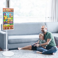 TV Pintar LCD Portabel Layar Sentuh 21,5 Inci dengan Roda, Tipe Baru, Antarmuka Type-C, Android 12, RAM 4G, ROM 64G, Kecerahan 300cd/m, MTK 8183