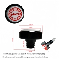 Bouton de machine d'arcade pour jeux vidéo, modèle Team NO.1, accessoire de commutation, pour simulateur de tir, aventure, pirates, démarrage, à monnayeur, version anglaise