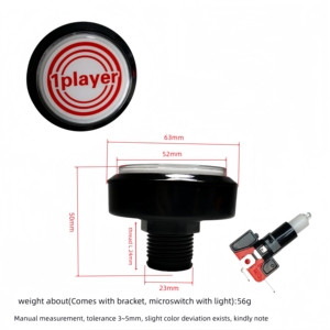 Bouton de machine d'arcade pour jeux vidéo, modèle Team NO.1, accessoire de commutation, pour simulateur de tir, aventure, <span class=keywords><strong>pirates</strong></span>, démarrage, à monnayeur, version anglaise - Product Image 3