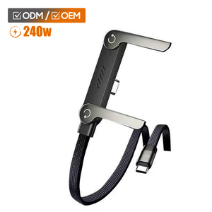 Câble de charge rapide coudé 2-en-1 MS 240W avec support de téléphone pliable – Charge et <span class=keywords><strong>montre</strong></span> simultanément à plusieurs angles - Product Image 1
