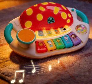 Cartoon Mushroom <b>Music</b> Piano Multifunction Function <b>Music</b> and Lights Keyboard <b>Instrument</b> Toy - Product Image 4