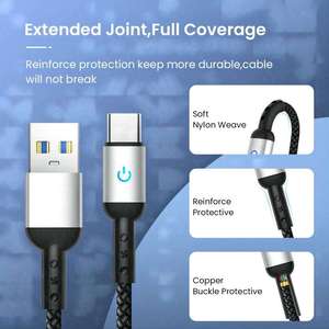 High Quality Mobile Phone Nylon Braided <b>USB</b> Fast Charging <b>Cable</b> Type C Data <b>Cable</b> - Product Image 4