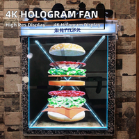 Équipement publicitaire OEM d'usine, stand, hologramme pas cher, application Wifi, 1080P, ventilateur d'affichage holographique de Noël, projecteur holographique 3D