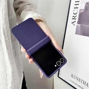 Nuevo Color sólido con funda de bisagra para <span class=keywords><strong>Samsung</strong></span> <span class=keywords><strong>Z</strong></span> <span class=keywords><strong>Flip</strong></span> 7 6 5 4 <span class=keywords><strong>3</strong></span> ZFlip4 Flip5 Flip6 cubierta de parachoques ultrafina a prueba de golpes - Product Image 4