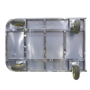 Uholan-Carro de plataforma plegable de acero inoxidable con capacidad de 500kg, 4 ruedas de goma elástica